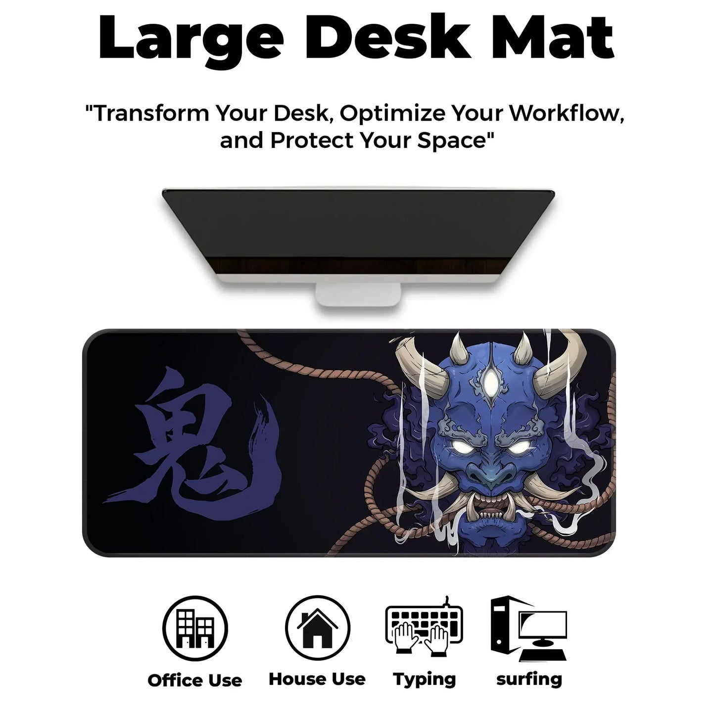 Demon Oni - Blue - XXL Mousepad