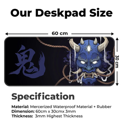 Demon Oni - Blue - XL Mousepad