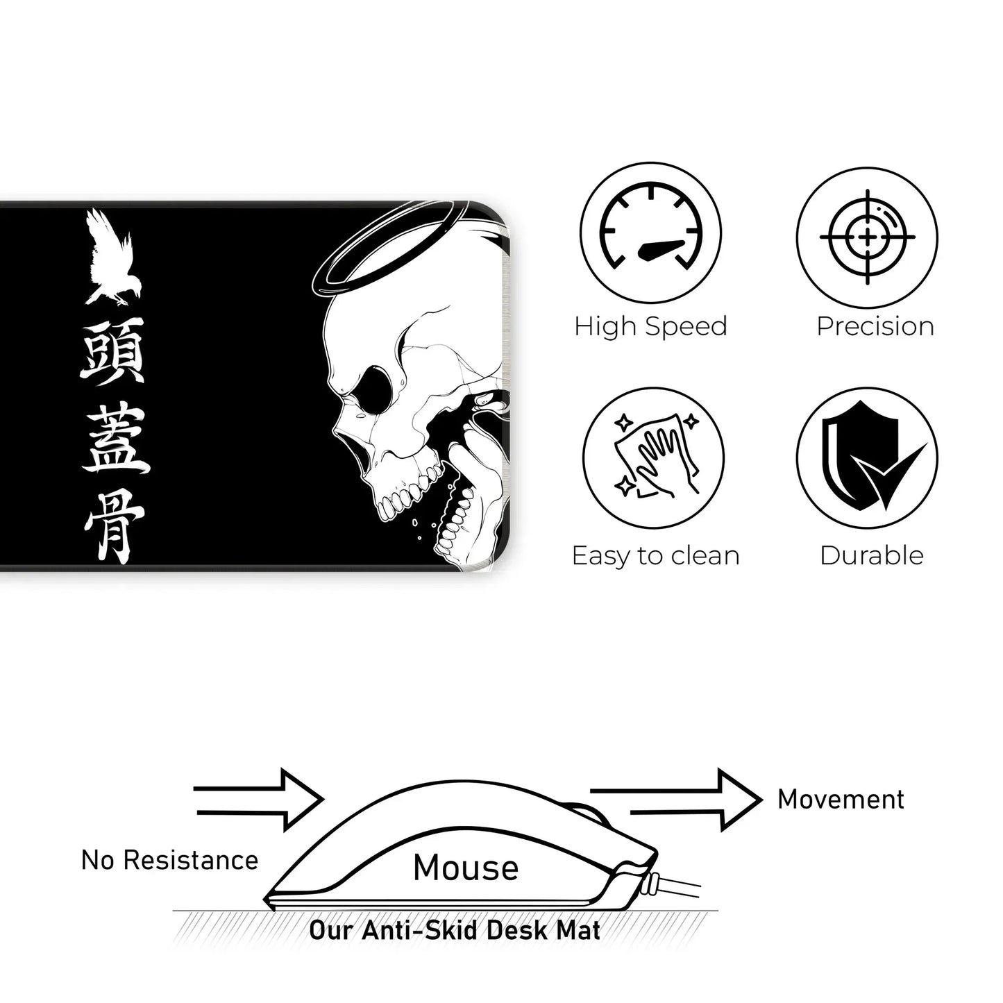 Devil or Angel - Black - XL Mousepad