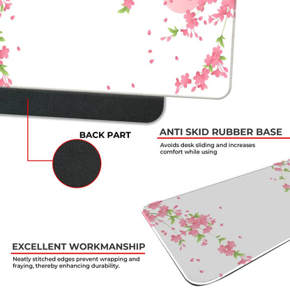 Sakura Petals Moon - White - XL Mousepad