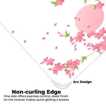 Sakura Petals Moon - White - XL Mousepad
