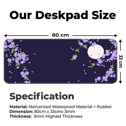 Sakura Petals Moon - Purple - E-XL Mousepad