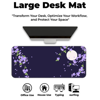 Sakura Petals Moon - Purple - XL Mousepad