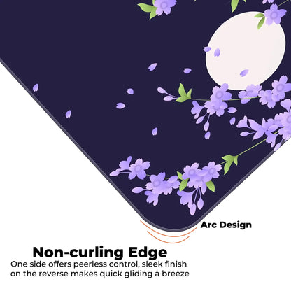 Sakura Petals Moon - Purple - XL Mousepad