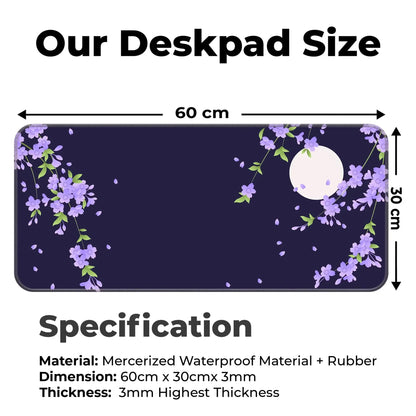 Sakura Petals Moon - Purple - XL Mousepad