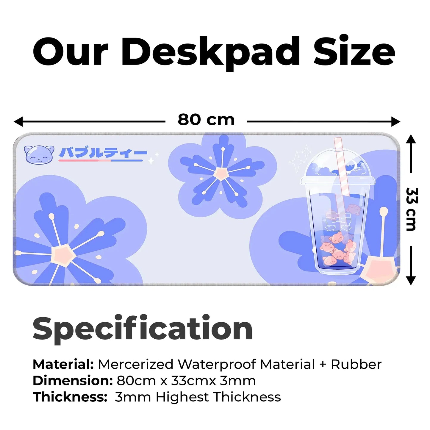 Bubble Tea Cup - Blue - E-XL Mousepad