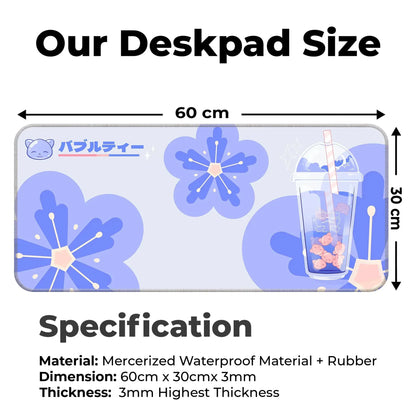Bubble Tea Cup - Blue - XL Mousepad