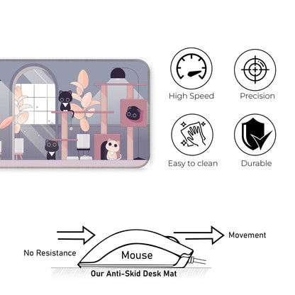 Relaxed Black Kittens - Lavender - XXL Mousepad