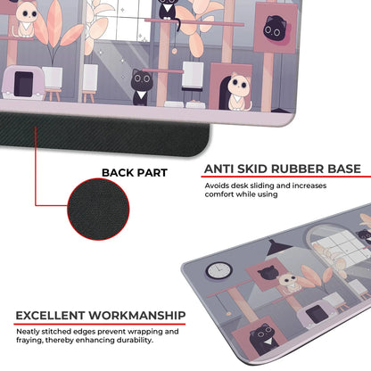 Relaxed Black Kittens - Lavender - XXL Mousepad