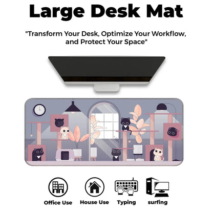 Relaxed Black Kittens - Lavender - XXL Mousepad