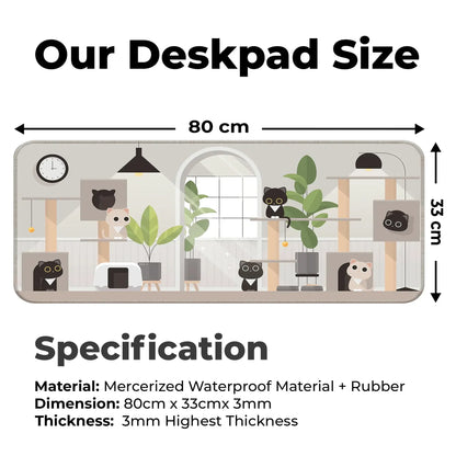 Playing Black Kittens - Grey - E-XL Mousepad