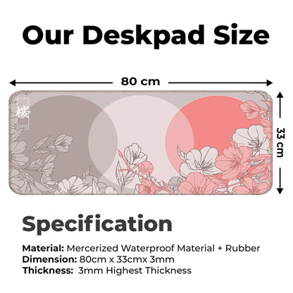 Sakura Circles - Peach - E-XL Mousepad