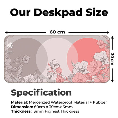 Sakura Circles - Peach - XL Mousepad