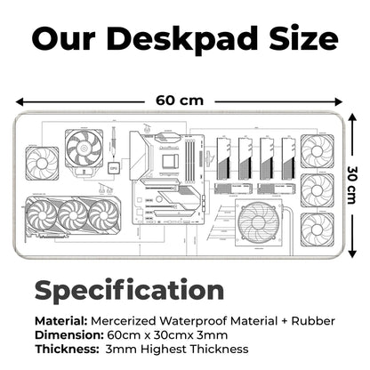 PC Building Guide - White - XL Mousepad