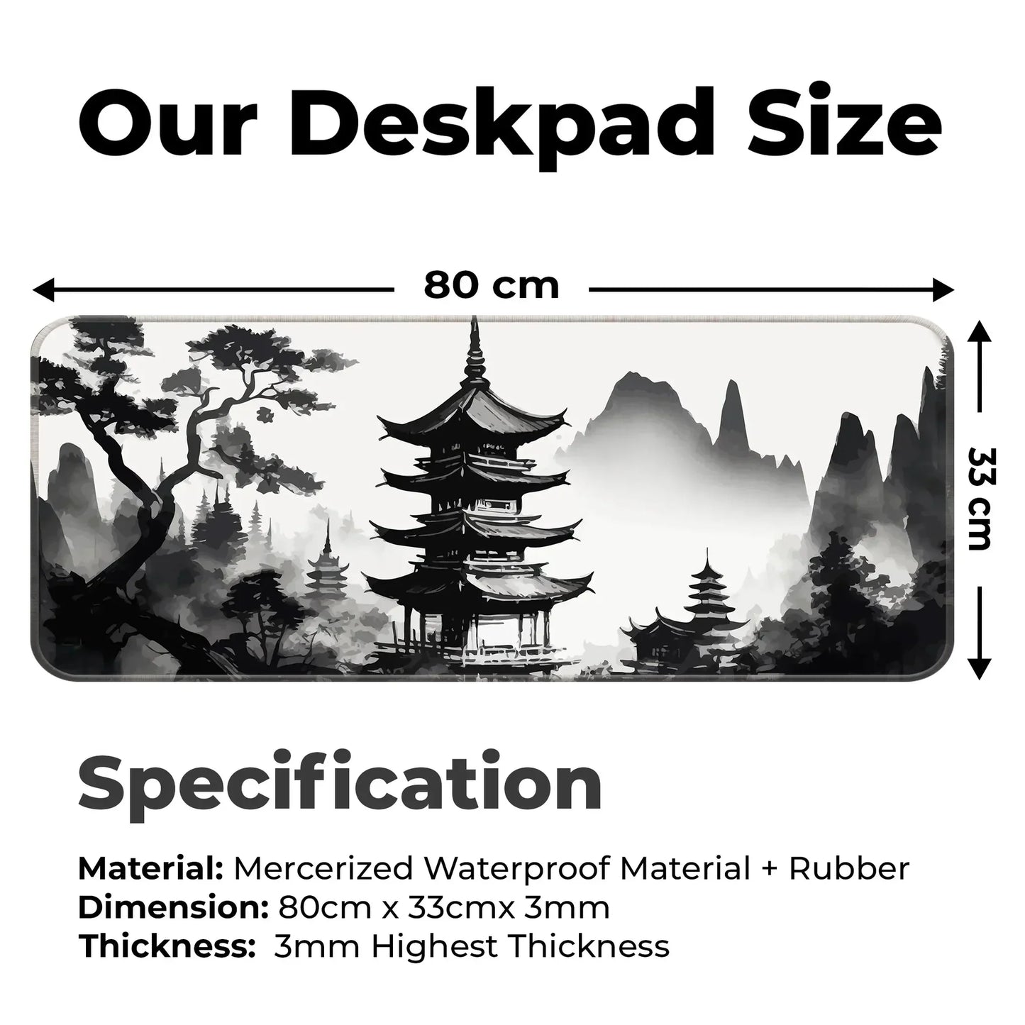 Japanese Zen Temple - E-XL Mousepad