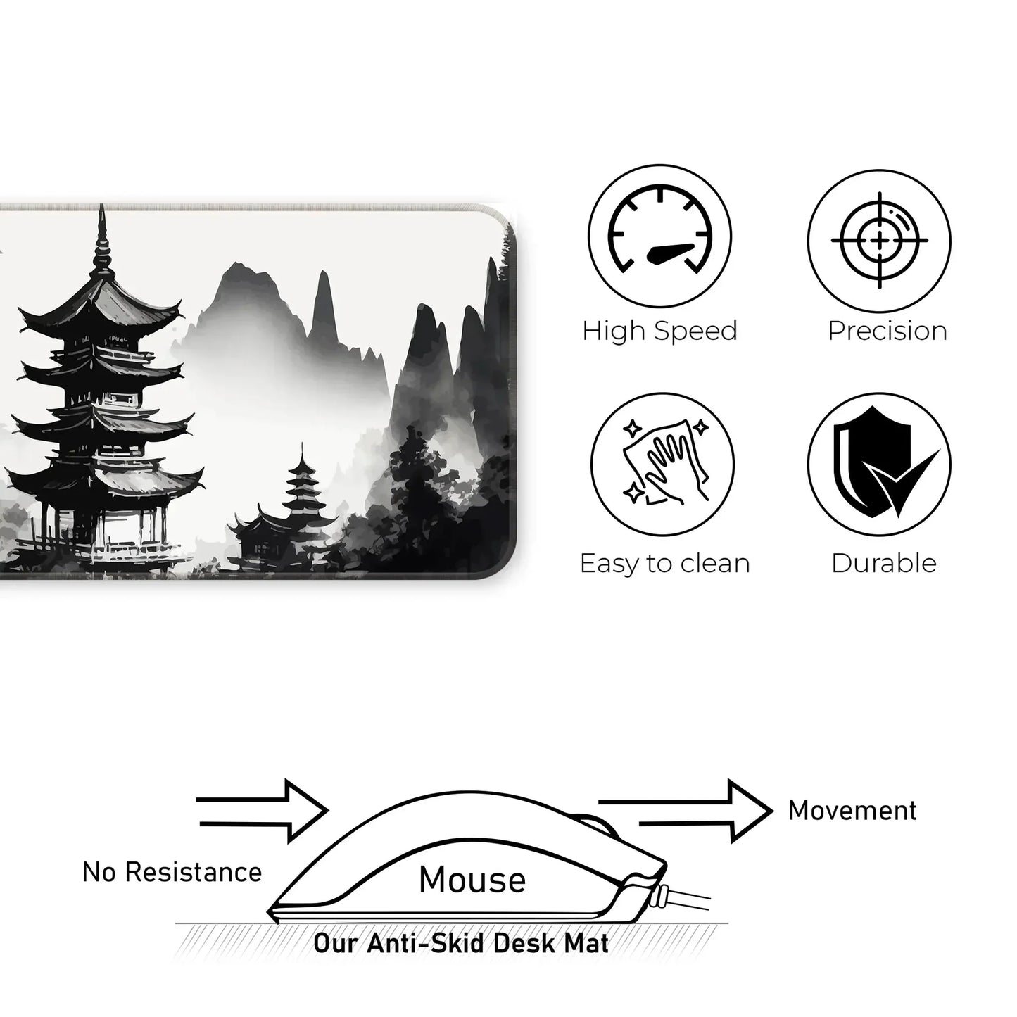 Japanese Zen Temple - XL Mousepad