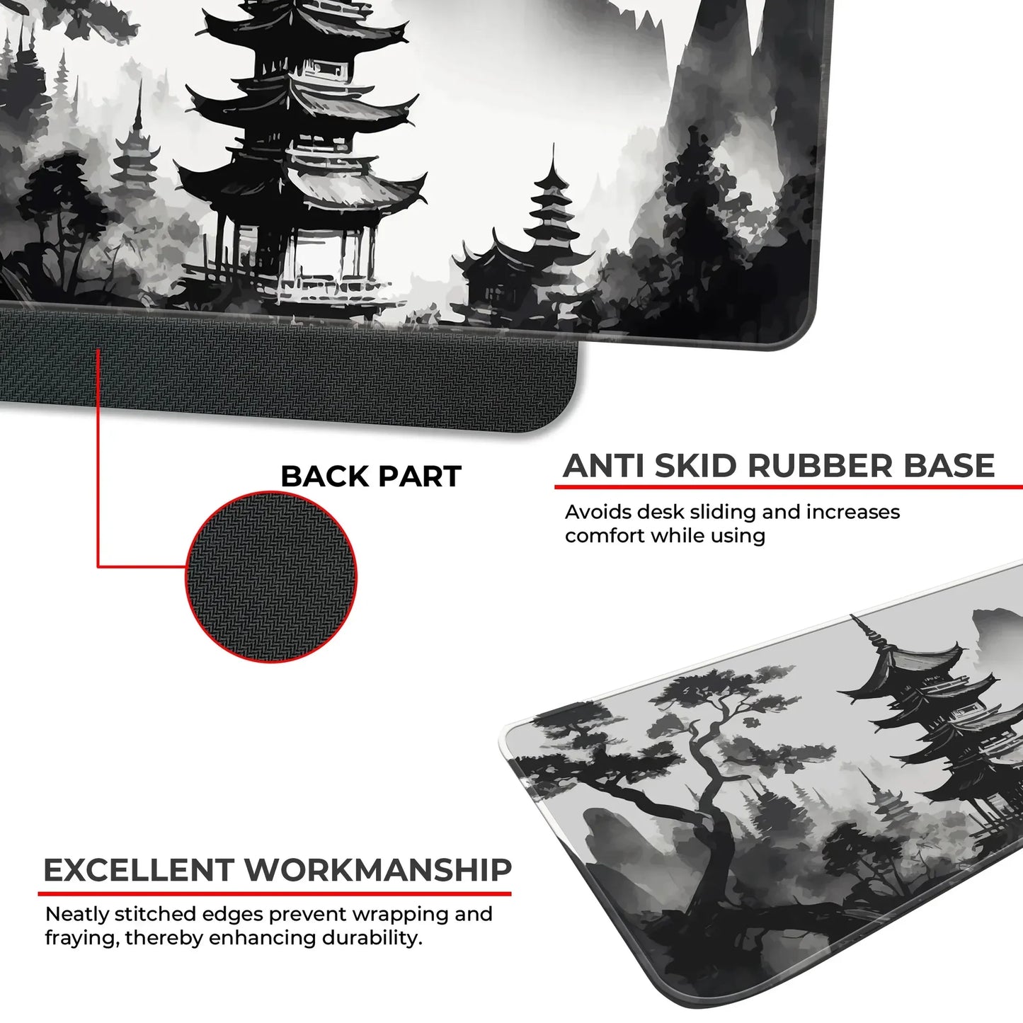 Japanese Zen Temple - XL Mousepad