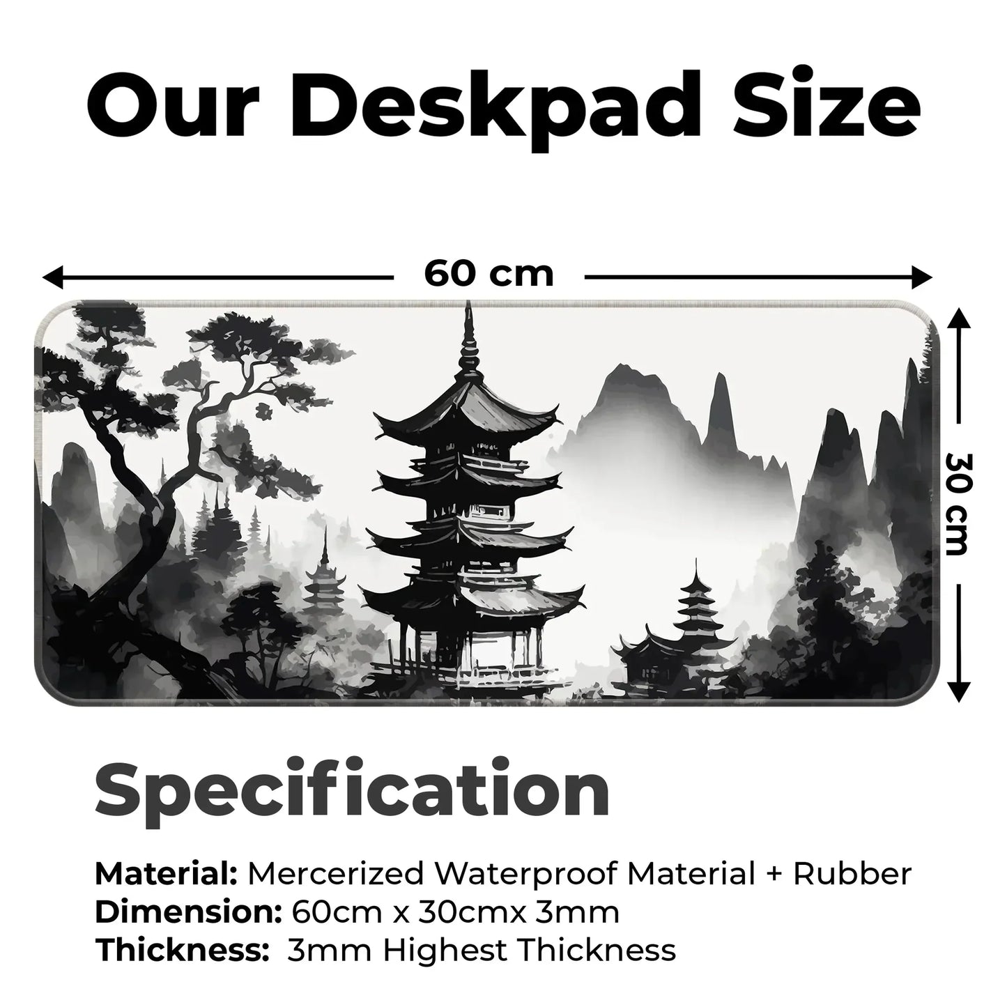 Japanese Zen Temple - XL Mousepad