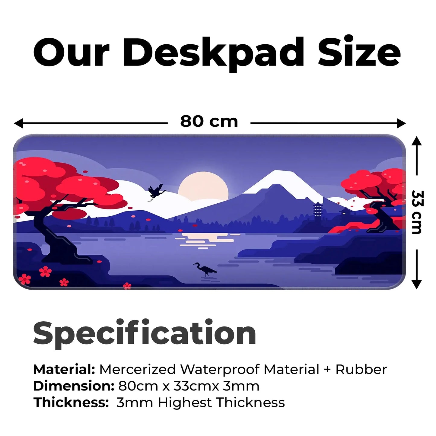 Mountains Art - Purple - E-XL Mousepad