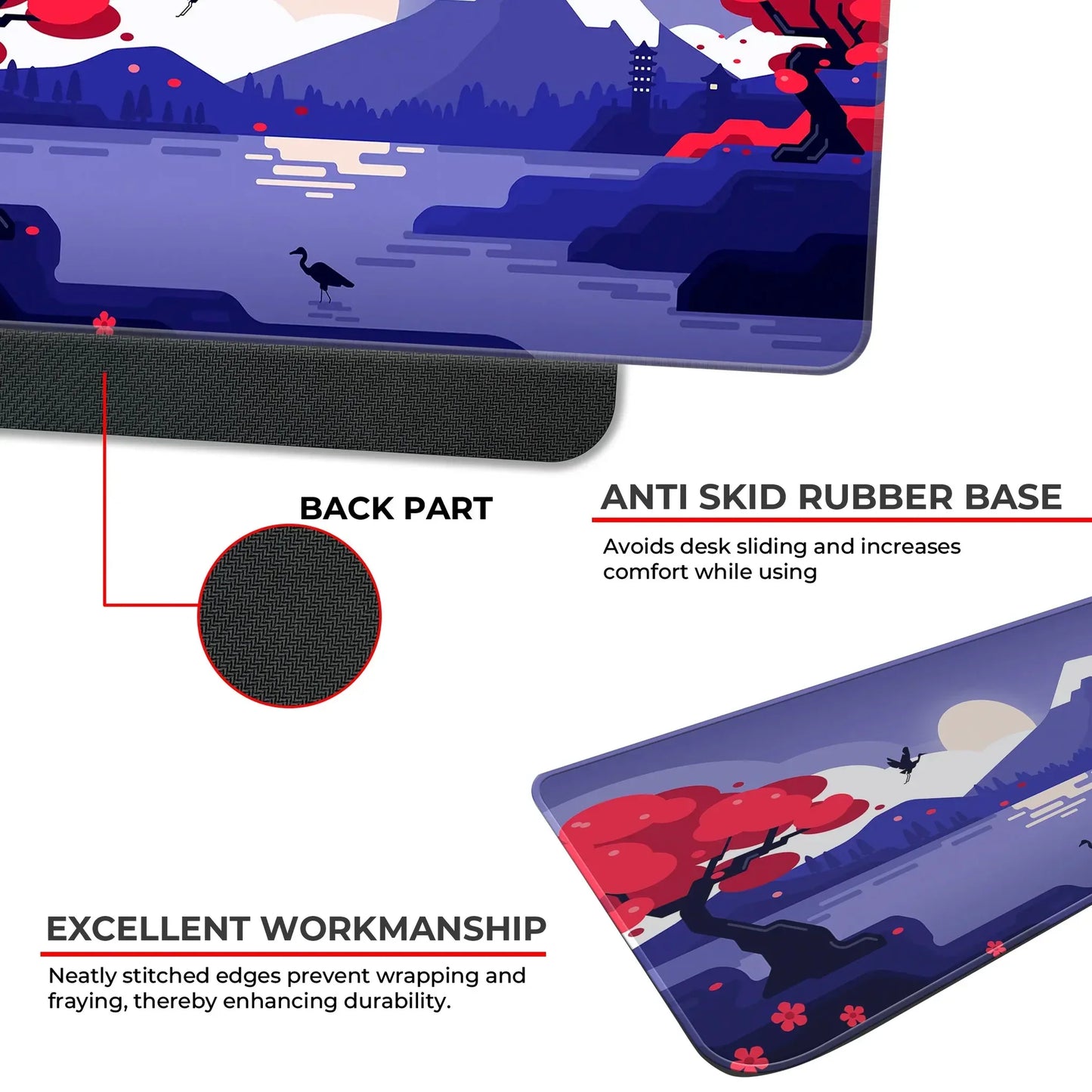 Mountains Art - Purple - E-XL Mousepad