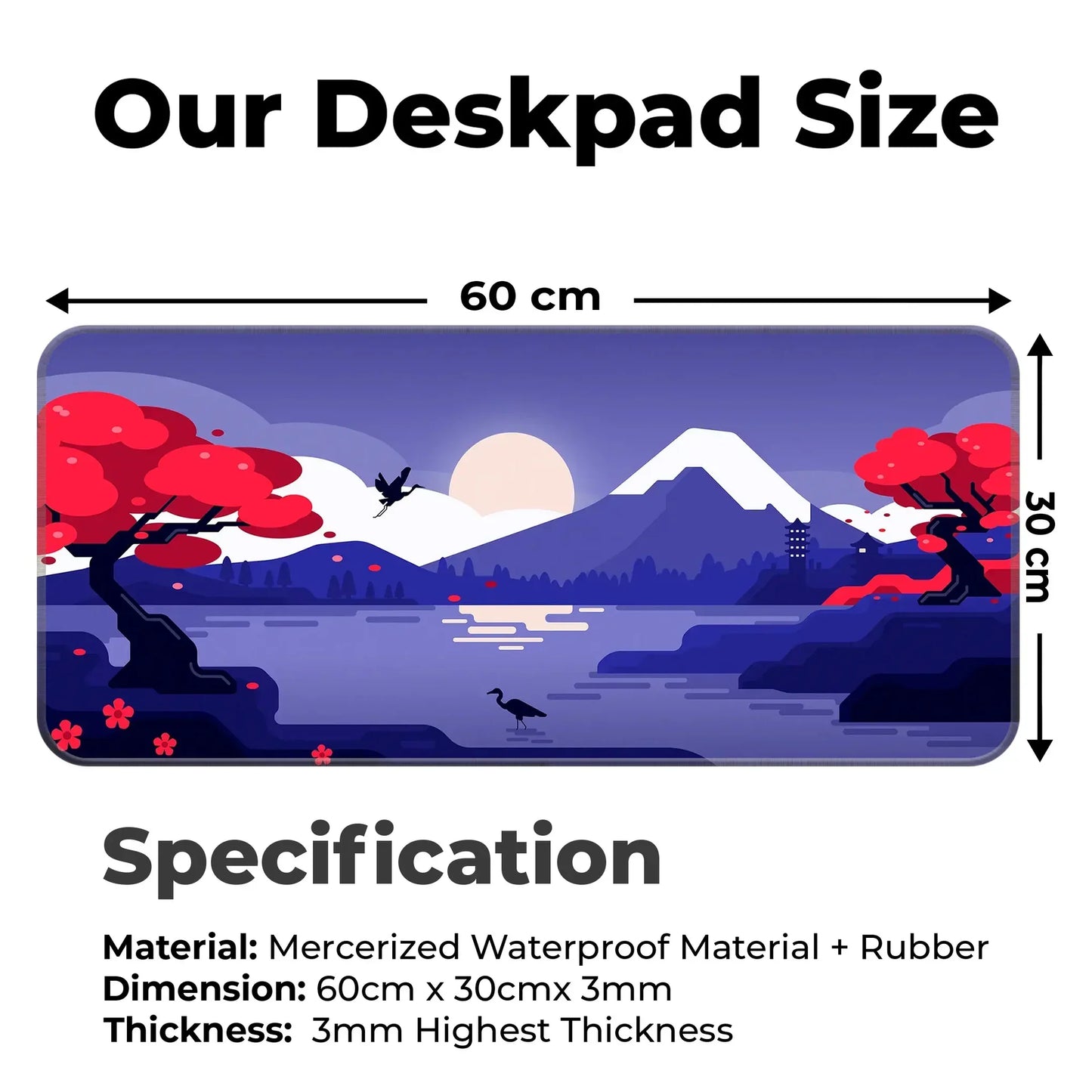 Mountains Art - Purple - XL Mousepad