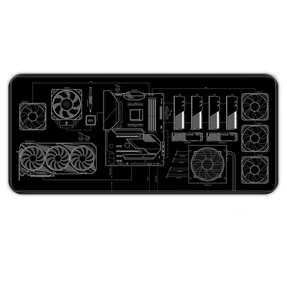 PC Building Guide - Black - E-XL Mousepad