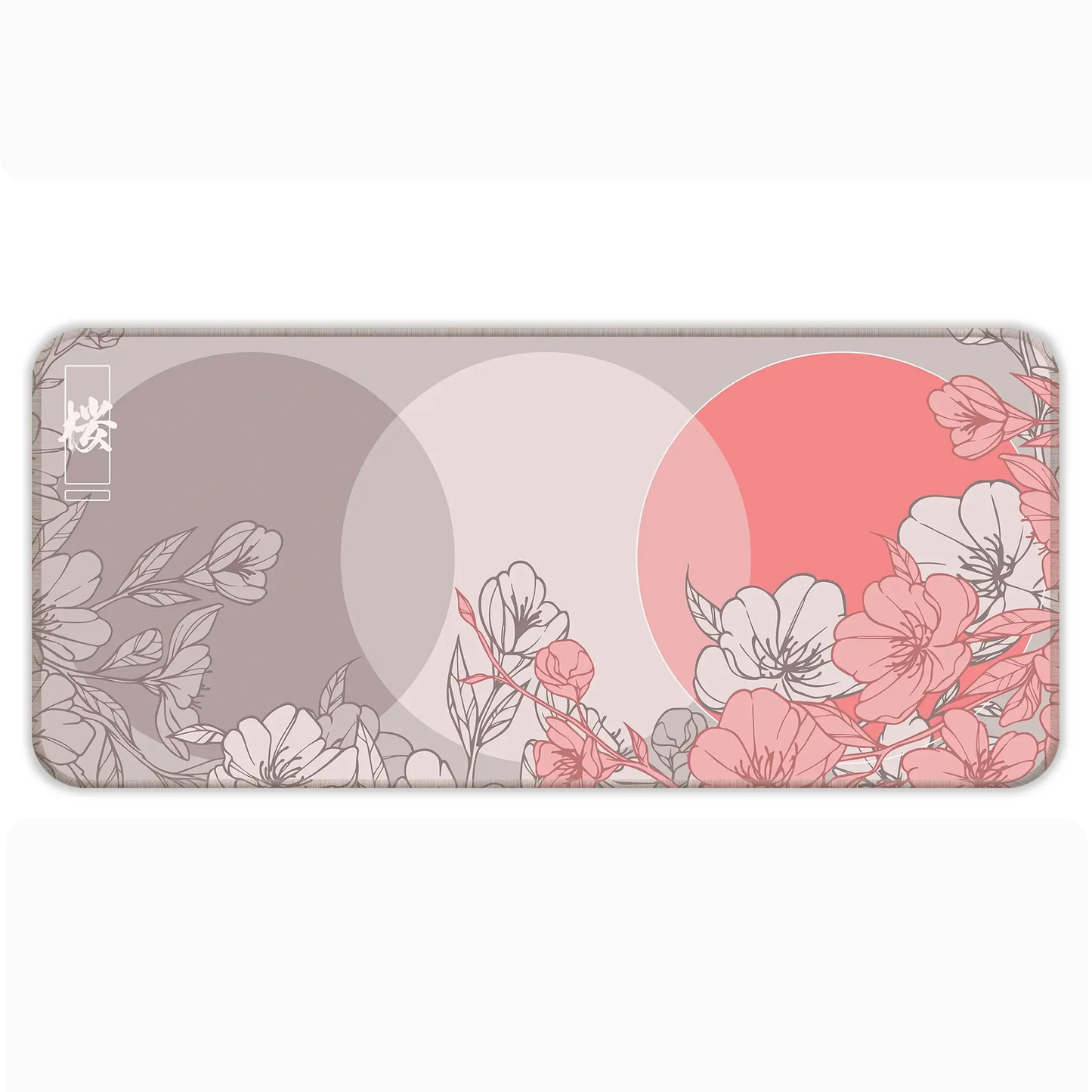 Sakura Circles - Peach - E-XL Mousepad