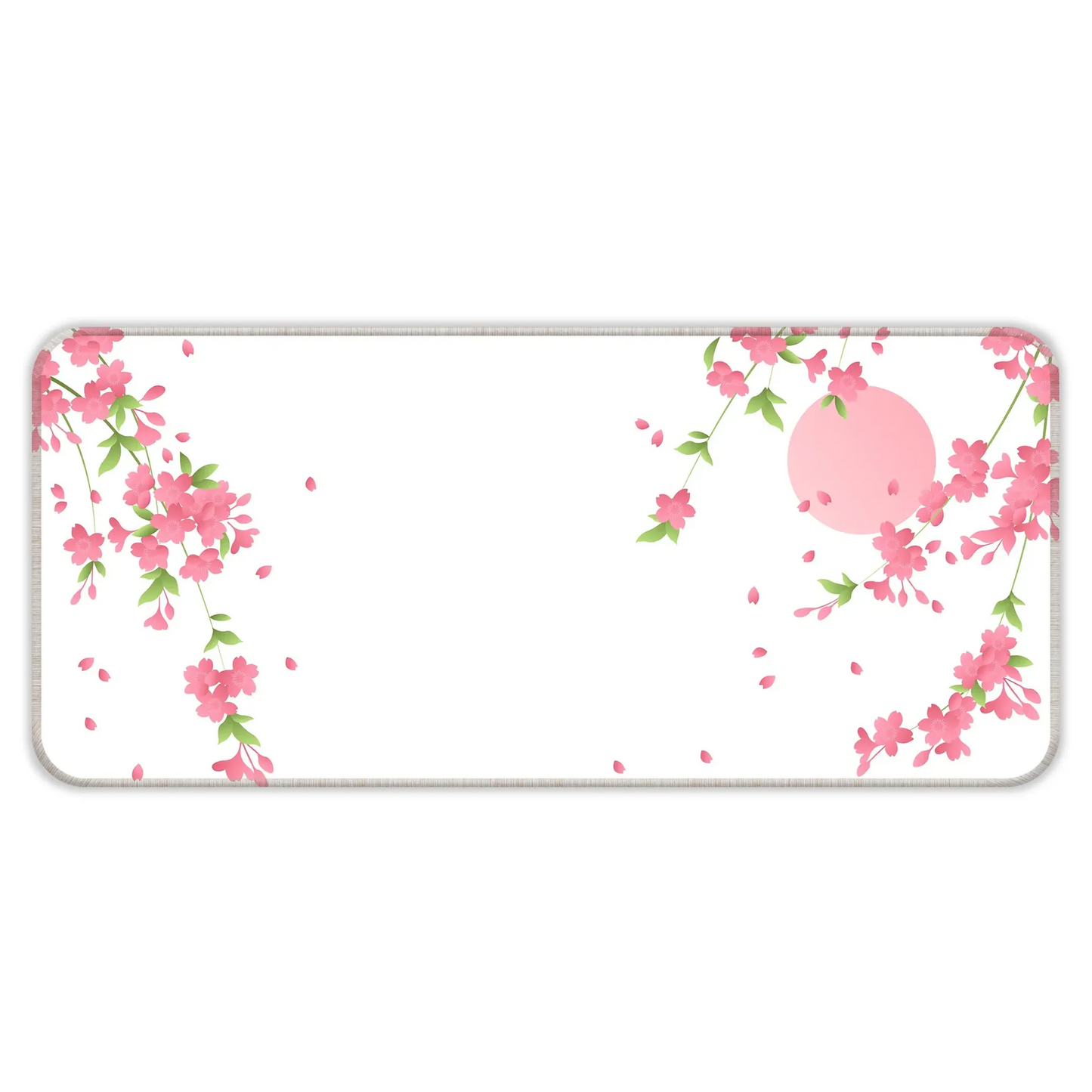 Sakura Petals Moon - White - XL Mousepad