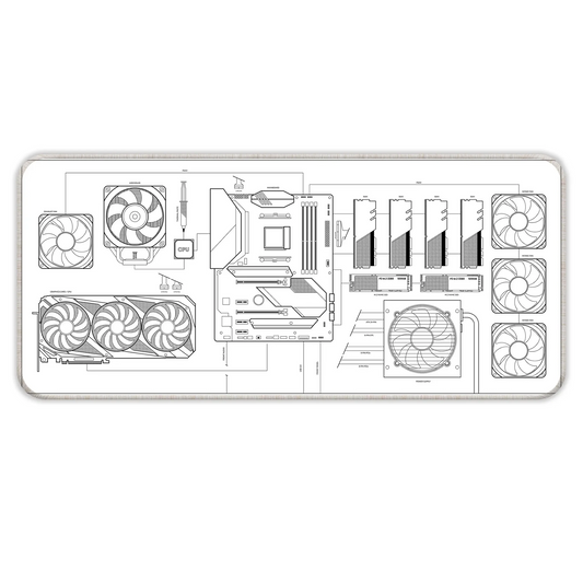PC Building Guide - White - XXL Mousepad