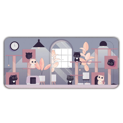 Relaxed Black Kittens - Lavender - XXL Mousepad