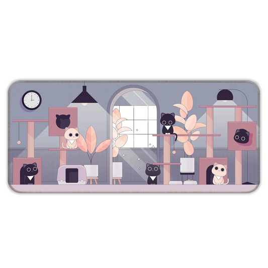 Relaxed Black Kittens - Lavender - XXL Mousepad