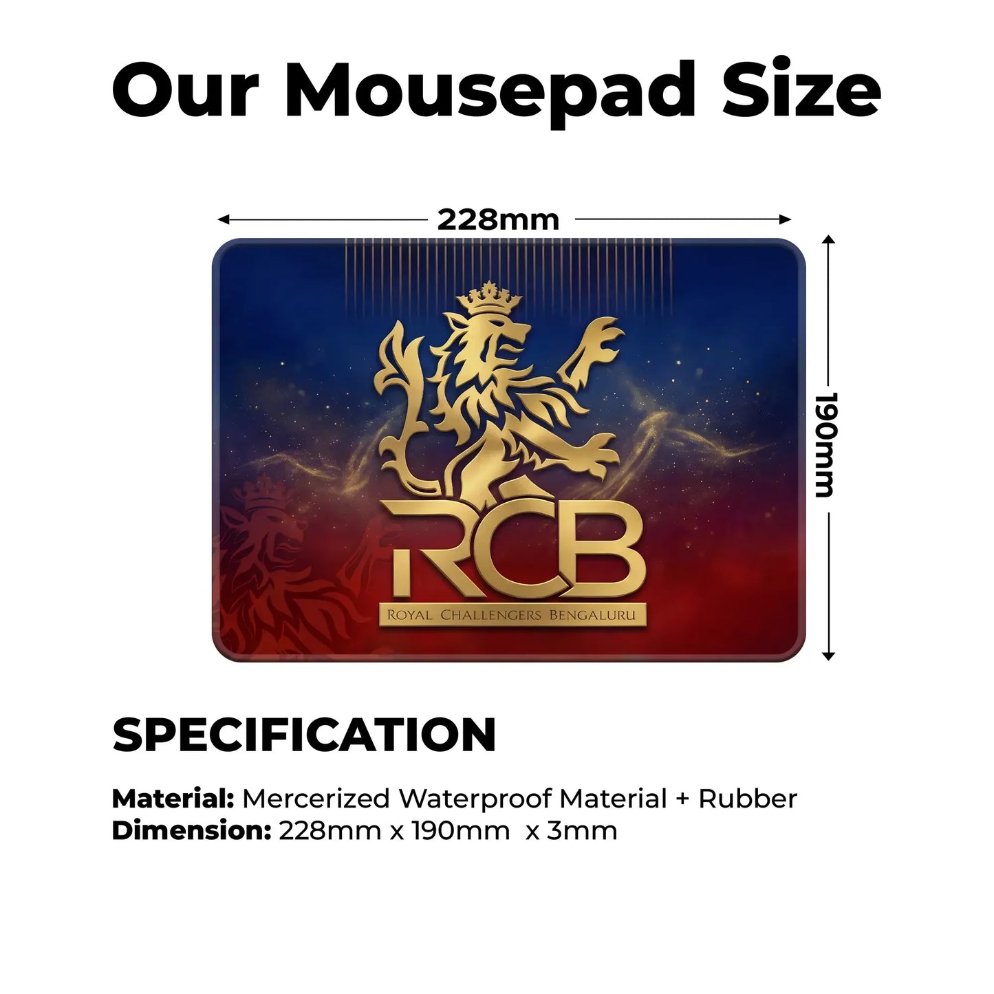 Royal Challengers Banglore – S Size Mousepad (Special Cricket Edition)