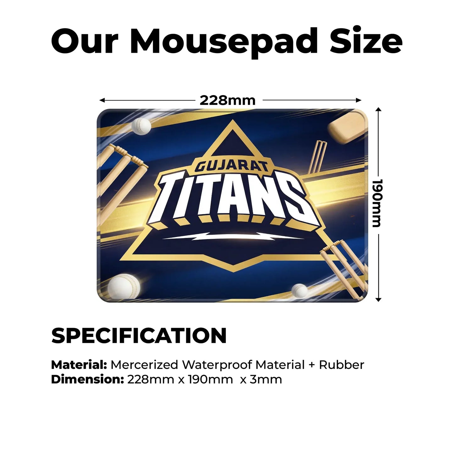 Gujarat Titans – S Size Mousepad (Special Cricket Edition)