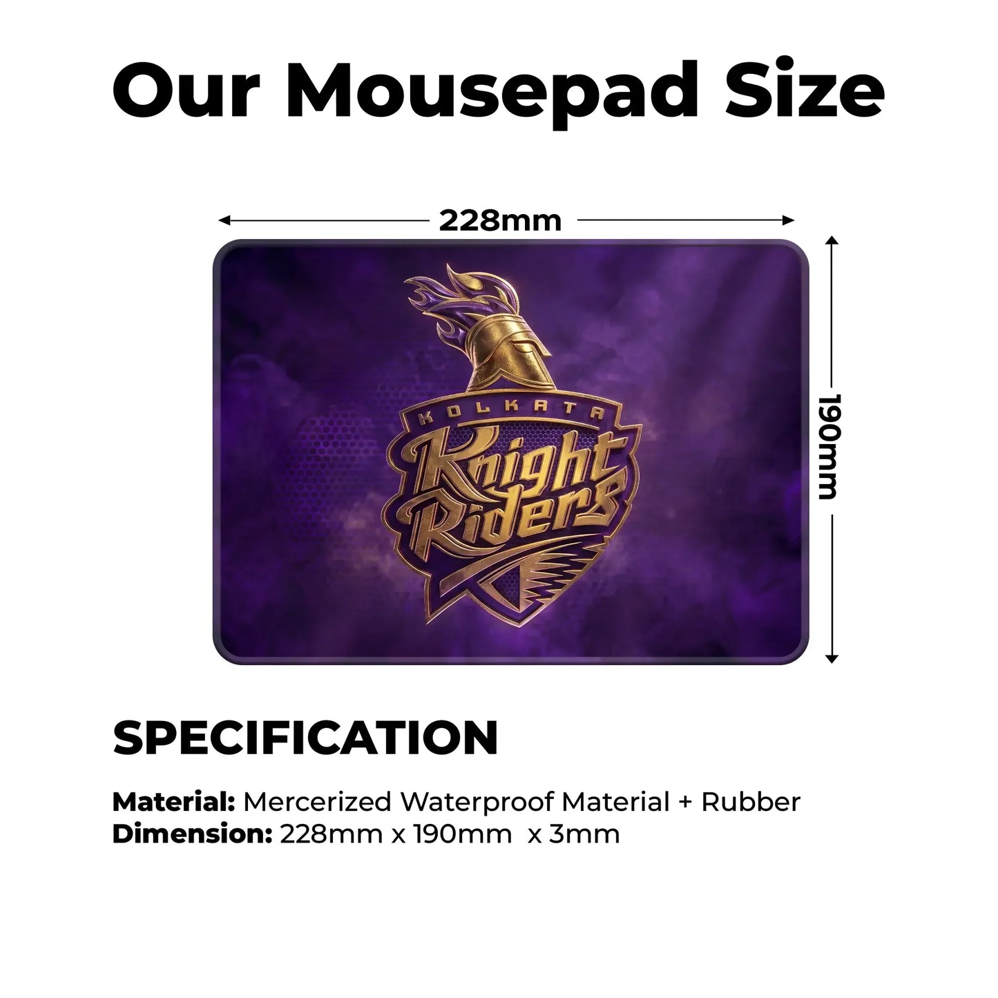 Kolkata Knight Riders – S Size Mousepad (Special Cricket Edition)