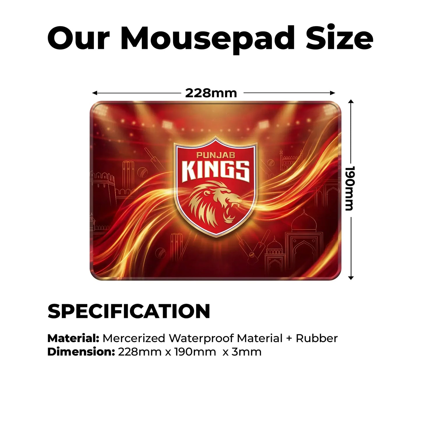 Punjab Kings – S Size Mousepad (Special Cricket Edition)