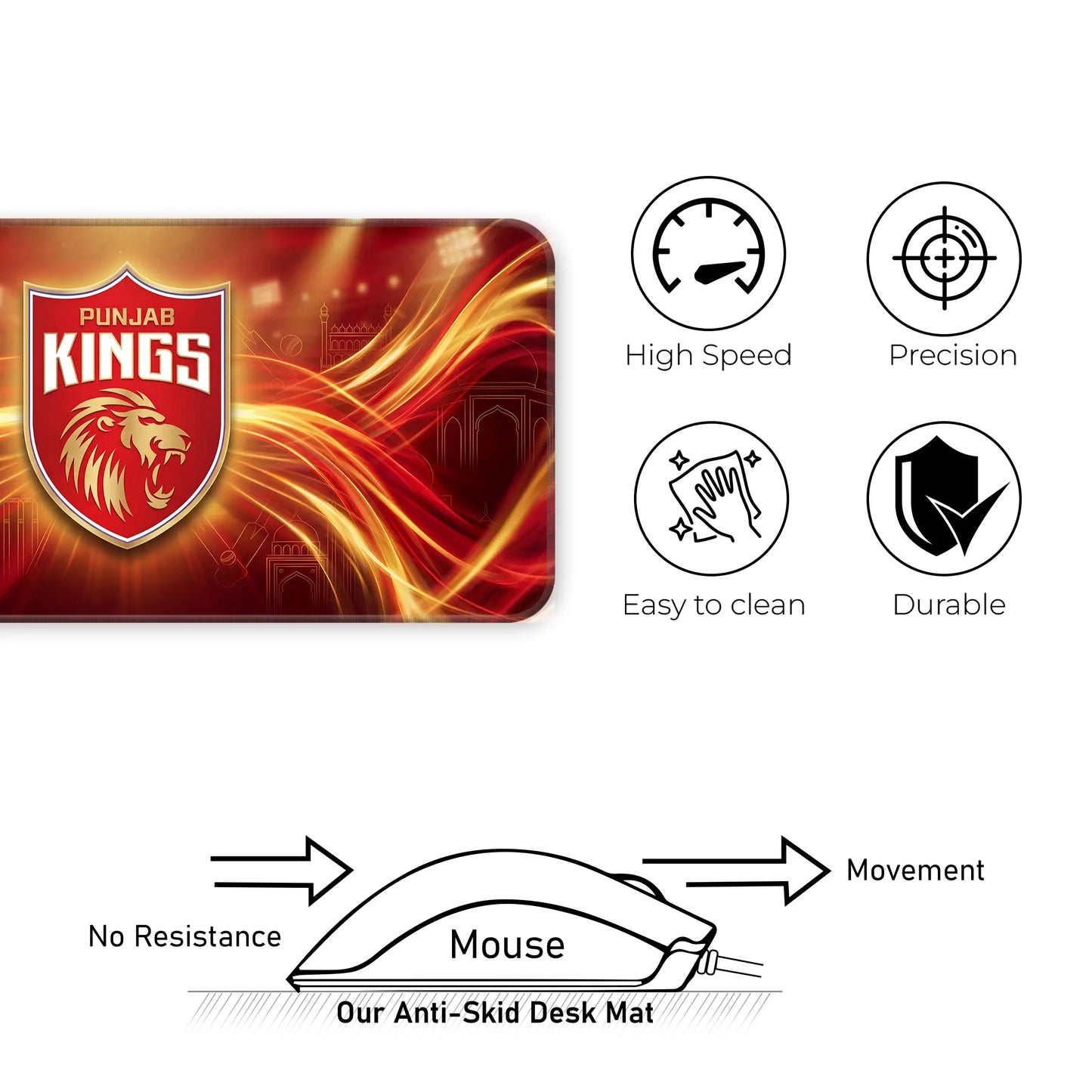 Punjab Kings – E-XL Size Mousepad (Special Cricket Edition)