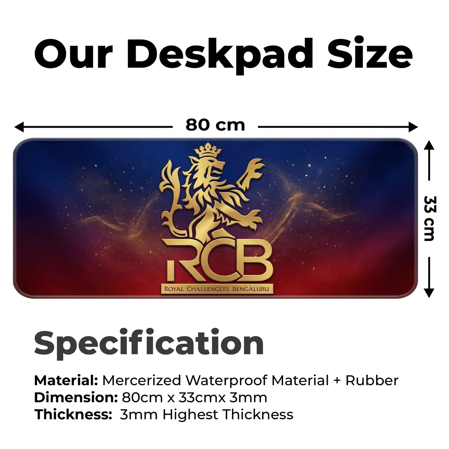 Royal Challengers Banglore – E-XL Size Mousepad (Special Cricket Edition)