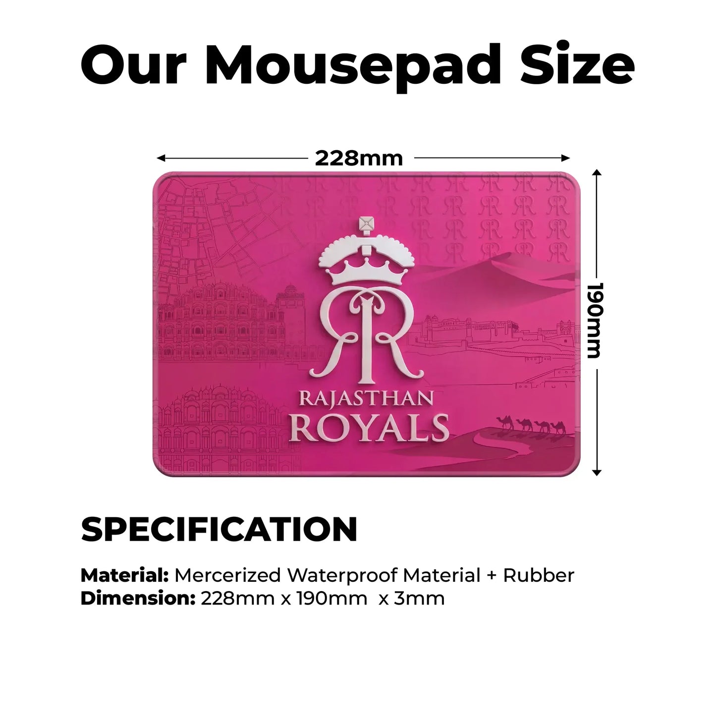 Rajasthan Royals – S Size Mousepad (Special Cricket Edition)